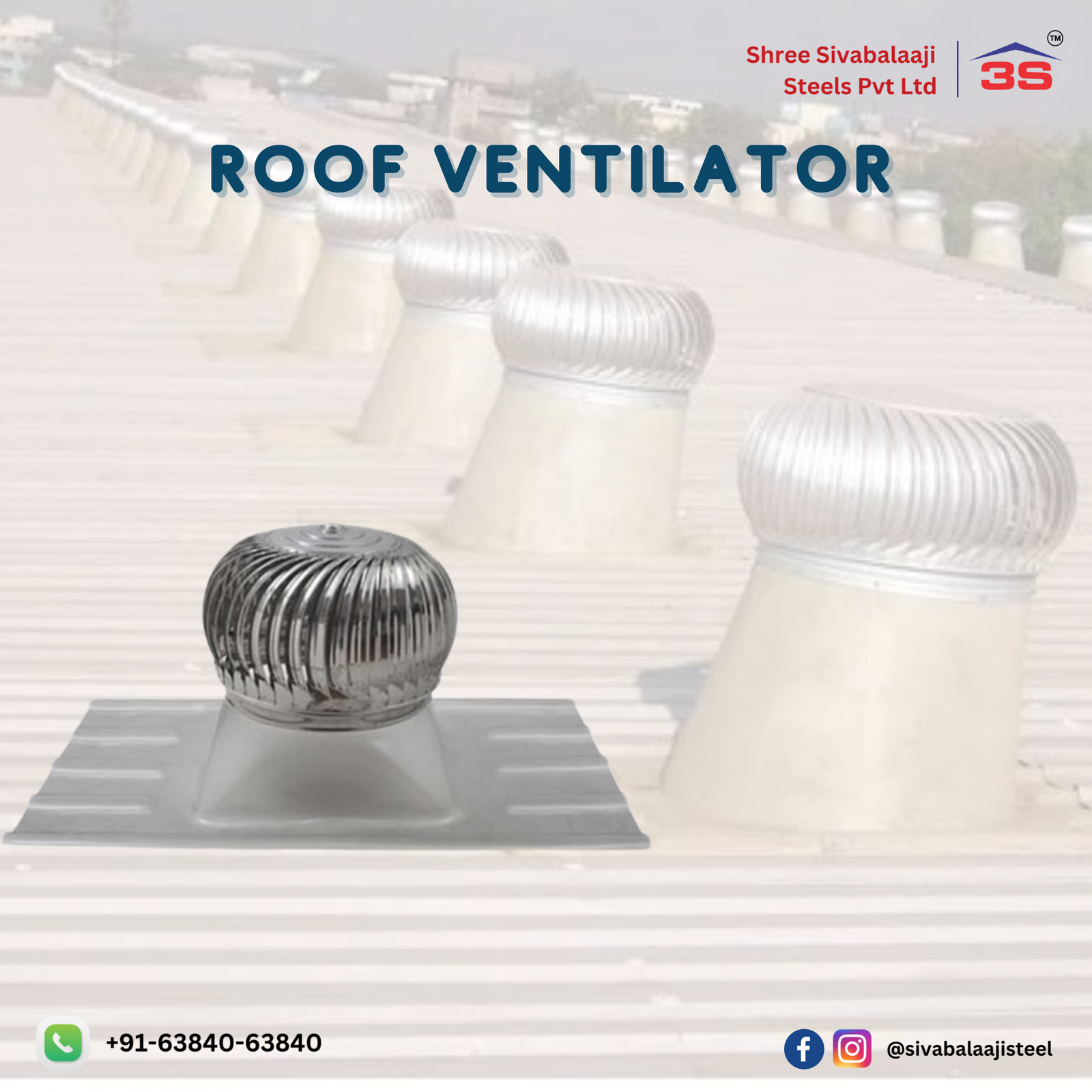 Roof ventilator for home